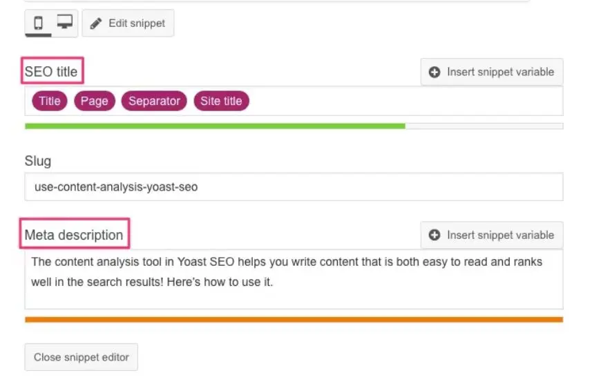 Yoast SEO Snippet Generator