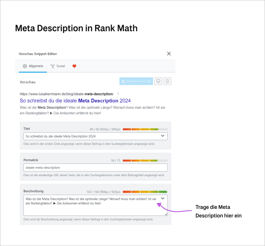 Rank Math Meta description