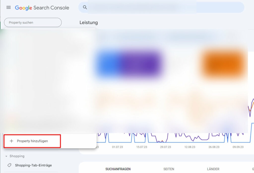 Google Search Console Property hinzufügen