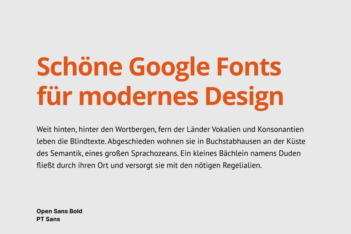 Open Sans Bold + PT Sans Google Fonts Kombinationen