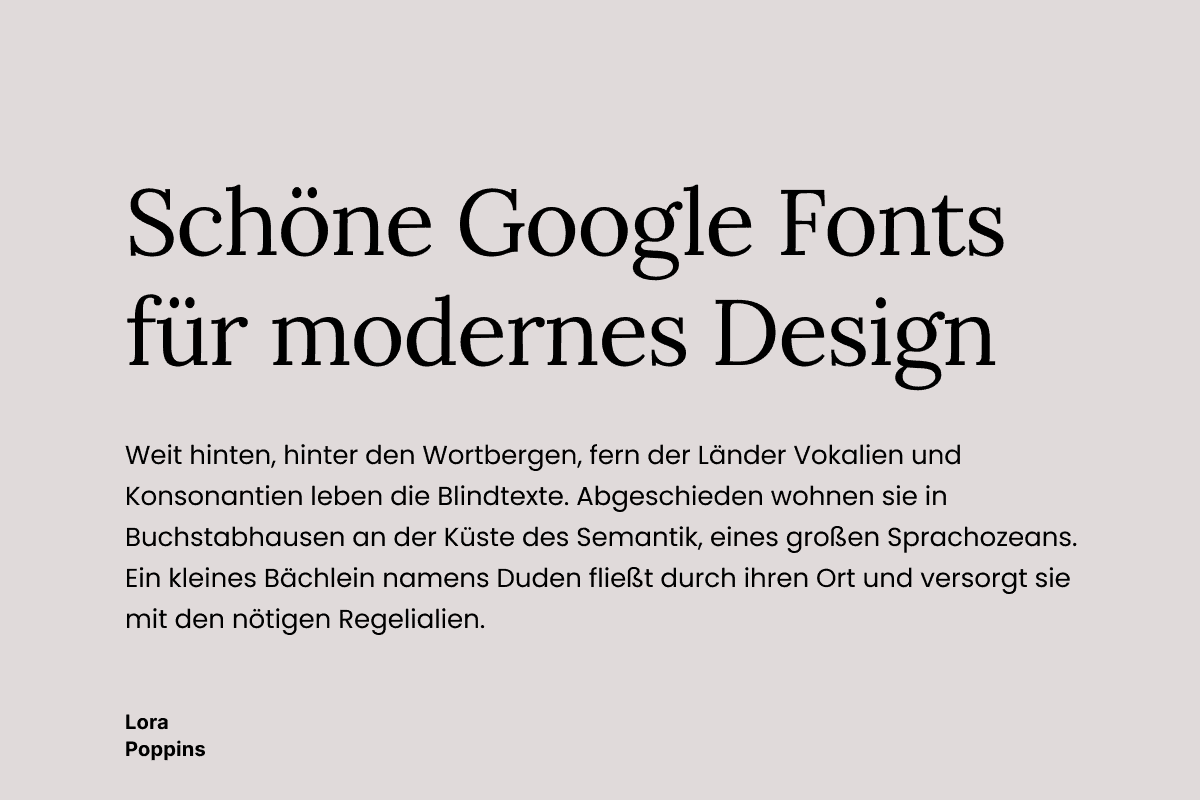 Lora Poppins Google Fonts