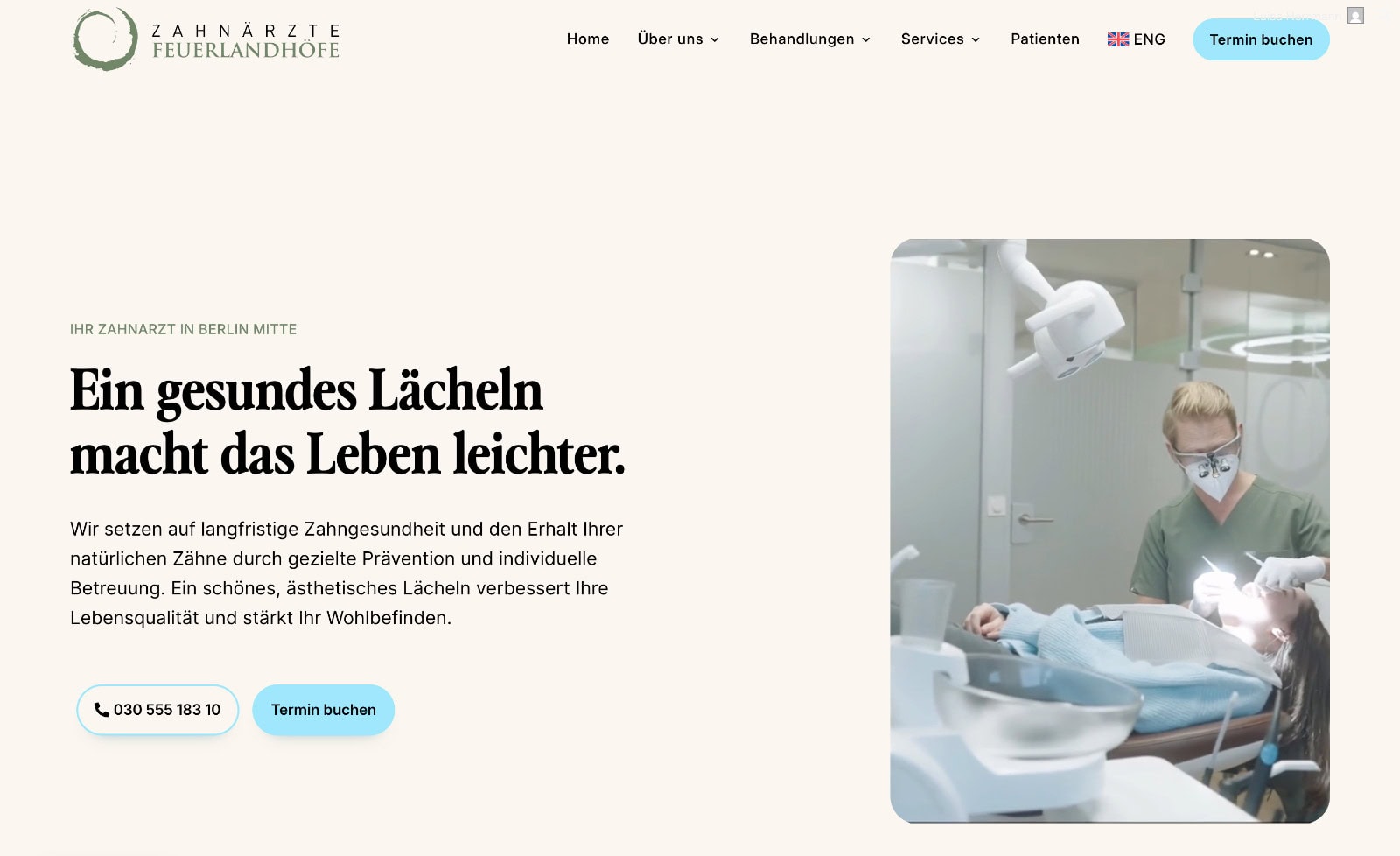 Feuerlandhöfe Zahnarzt Website