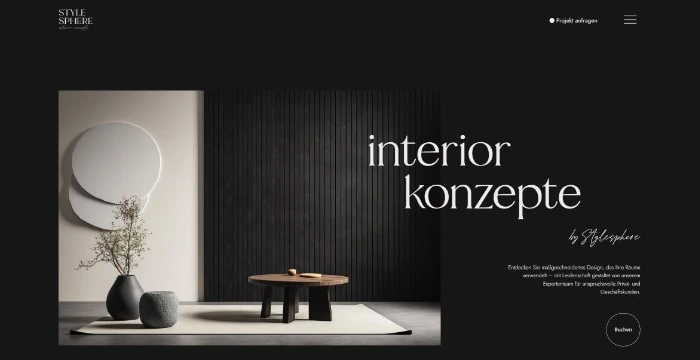 Interior Design Website Projekt