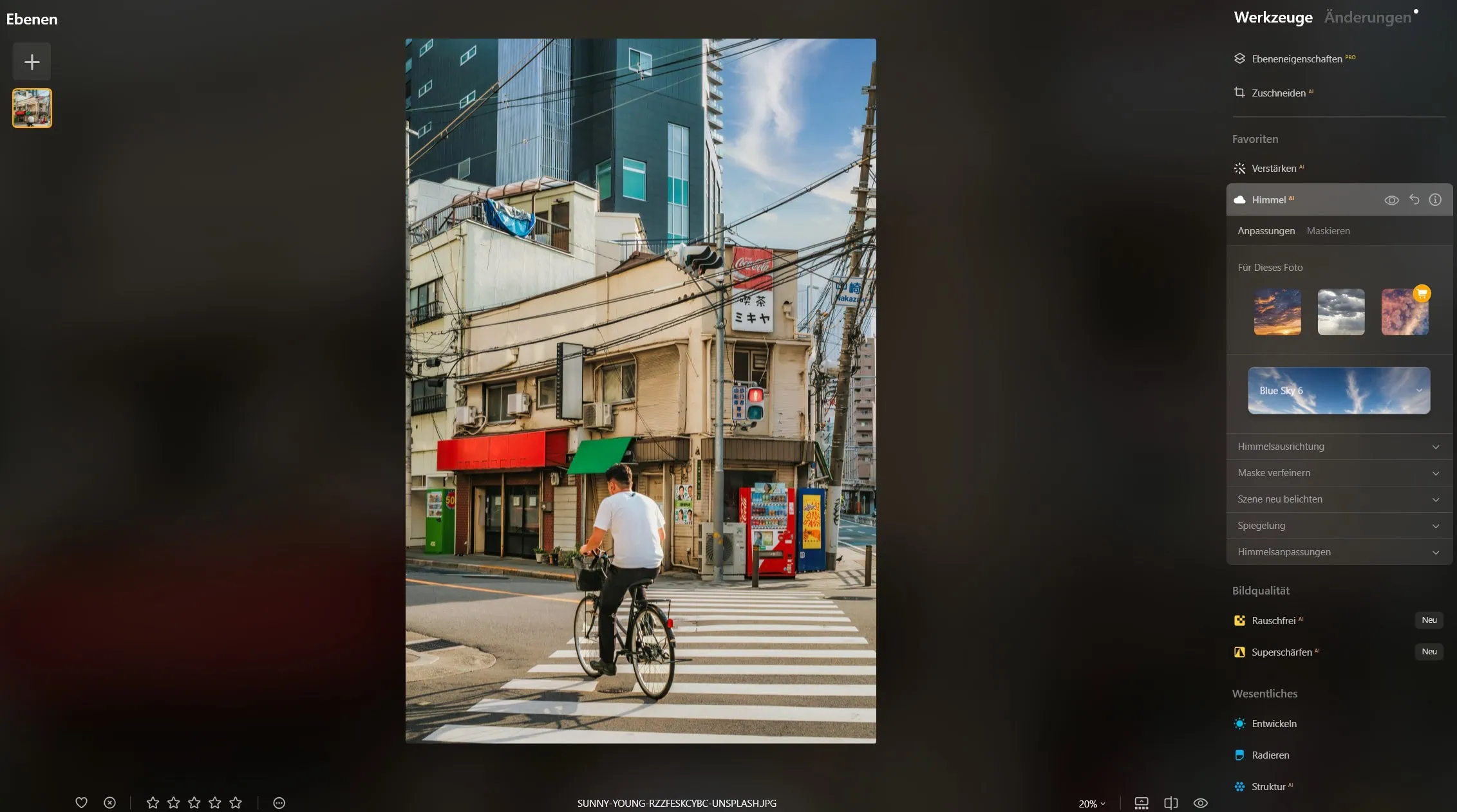 Luminar Neo vs Lightroom Himmel tauschen