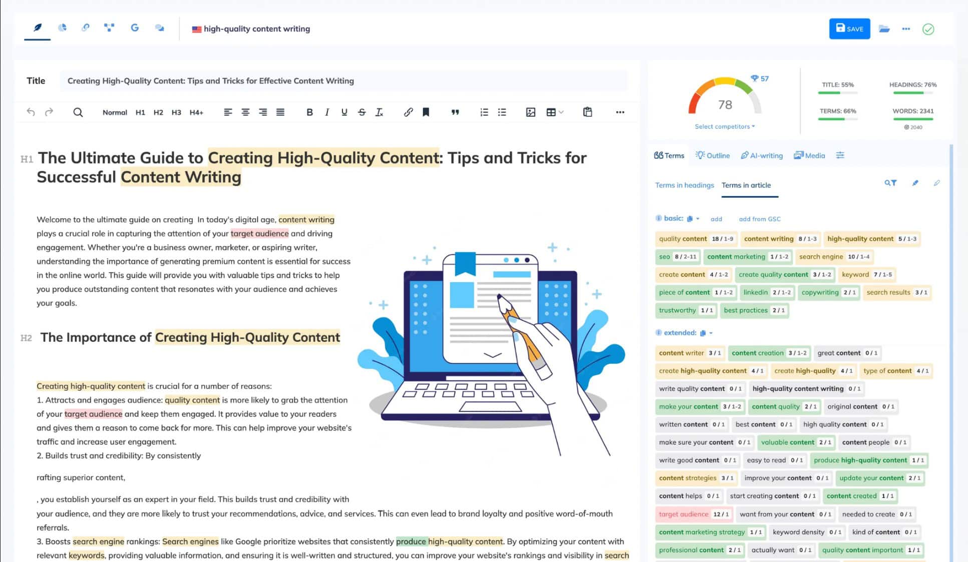 NeuronWriter SEO Tool für Blogposts