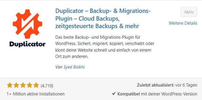 Duplicator Plugin