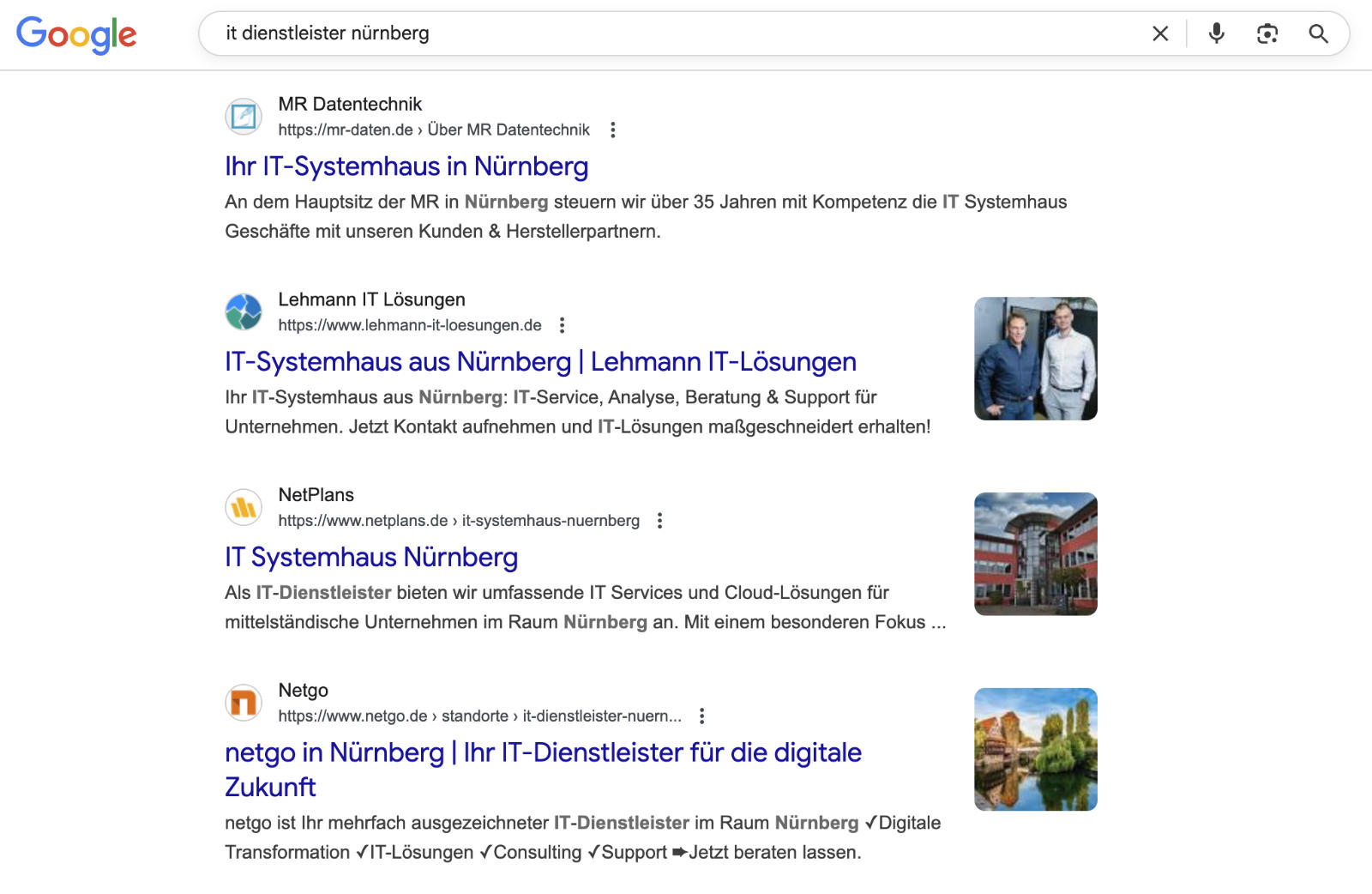 SEO Google Screenshot Nürnberg